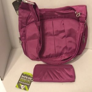 Travelon Anti- Theft Purse & Wallet Purple New